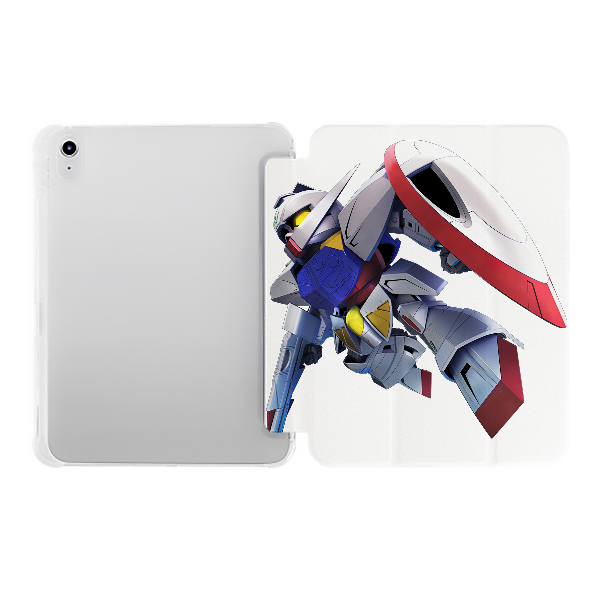 （画像用） 機動戦士ガンダム Mobile Suit Gundam IPad ケース ペン収納付き 三つ折りスタンド PUレザー×シリコン 対応機種9.5/10.5/10.9インチ